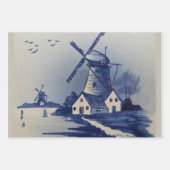  Blauw Wit Delft Windmolen Inpakpapier Vel (Voorkant)