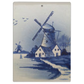 Blauw Wit Delft Windmolen Klembord (Achterkant)