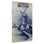 Blauw Wit Delft Windmolen Klembord (Rechts)
