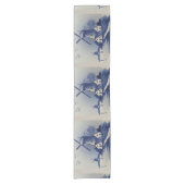 Blauw Wit Delft Windmolen Korte Tafelloper (Voorkant)