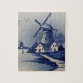  Blauw Wit Delft Windmolen Legpuzzel (Verticaal)