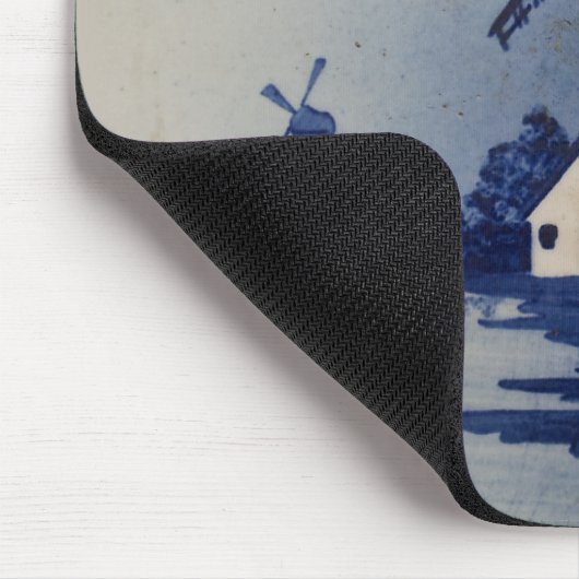 Blauw Wit Delft Windmolen Muismat (Hoek)