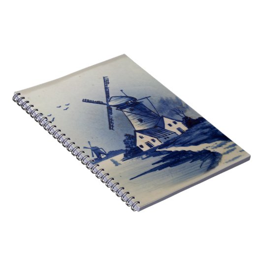 Blauw Wit Delft Windmolen Notitieboek (Rechterzijde)