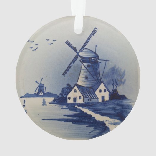  Blauw Wit Delft Windmolen Ornament (achterkant)