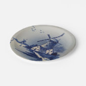 Blauw Wit Delft Windmolen Papieren Bordje (Gekanteld)