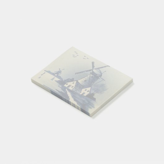 Blauw Wit Delft Windmolen Post-it® Notes (Schuin)