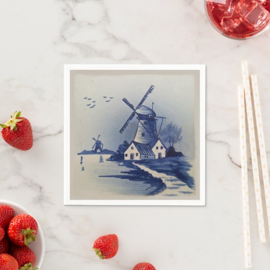  Blauw Wit Delft Windmolen Servetten (Insitu)