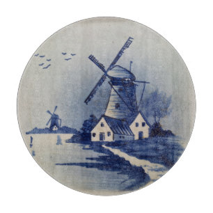 Blauw Wit Delft Windmolen Snijplank
