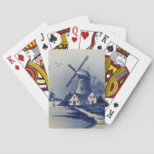 Blauw Wit Delft Windmolen Speelkaarten (Achterkant)