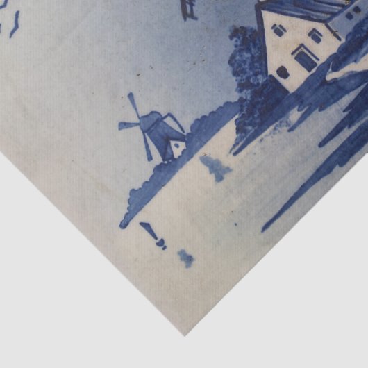  Blauw Wit Delft Windmolen Tissuepapier (Detail)