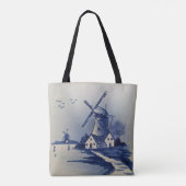  Blauw Wit Delft Windmolen Tote Bag (Achterkant)