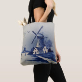  Blauw Wit Delft Windmolen Tote Bag (Dichtbij)