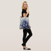  Blauw Wit Delft Windmolen Tote Bag (Op model)