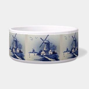 Blauw Wit Delft Windmolen Voerbakje