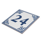 Blauw Wit Delfts Eenvoudige Bloemen Custom House N Tegeltje (Zijkant)