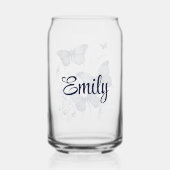 Blauw-wit Delfts kunstvlinders met bloemen Blikvorm Glas (Achterkant)