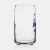 Blauw-wit Delfts kunstvlinders met bloemen Blikvorm Glas (Rechts)