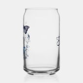 Blauw-wit Delfts kunstvlinders met bloemen Blikvorm Glas (Links)