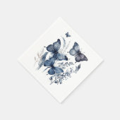 Blauw-wit Delfts kunstvlinders met bloemen Servet (Hoek)