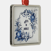 Blauw-wit Delfts ornament met bloemen (Rechts)