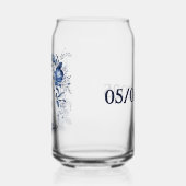 Blauw-wit Delfts ornament met bloemen Blikvorm Glas (Links)