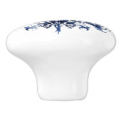 Blauw-wit Delfts ornament met bloemen Keramische Knop (Zijkant)