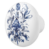 Blauw-wit Delfts ornament met bloemen Keramische Knop (Rechts)