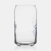 Blauw-wit Delfts stijl zeilschip in het zee Blikvorm Glas (Rechts)