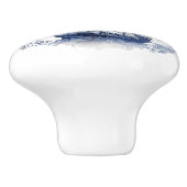 Blauw-wit Delfts stijl zeilschip in het zee Keramische Knop (Zijkant)