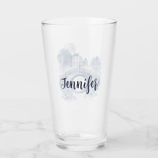 Blauw-wit Delfts stijllandschap Glas (Achterkant)