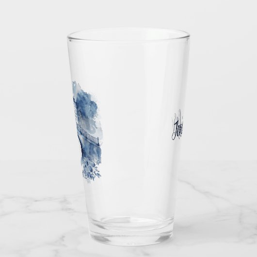 Blauw-wit Delfts stijllandschap Glas (Links)