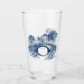 Blauw-wit Delfts stijllandschap Glas (Voorkant)