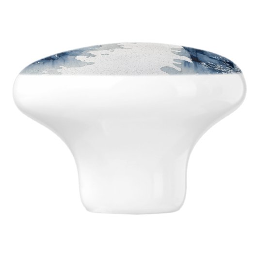 Blauw-wit Delfts stijllandschap Keramische Knop (Zijkant)