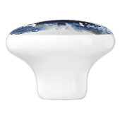 Blauw-wit Delfts stijllandschap met windmolen Keramische Knop (Zijkant)