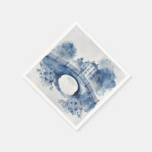 Blauw-wit Delfts stijllandschap Servet (Hoek)