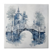 Blauw-wit Delfts stijllandschap Tegeltje (Voorkant)