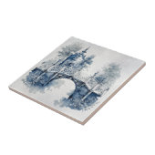 Blauw-wit Delfts stijllandschap Tegeltje (Zijkant)