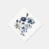 Blauw-wit Delftse stijl kunst met wilde bloemen Servet (Hoek)