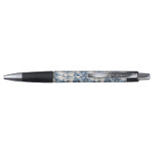 Blauw Wit Denim Floral Pen (Achterkant)