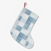 Blauw Wit Denim Jean Christmas Kleine Kerstsok (Voorkant (Hangend))