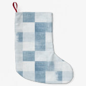 Blauw Wit Denim Jean Christmas Kleine Kerstsok (Voorkant)