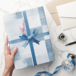 Blauw Wit Denim Jean Verjaardag Cadeaupapier