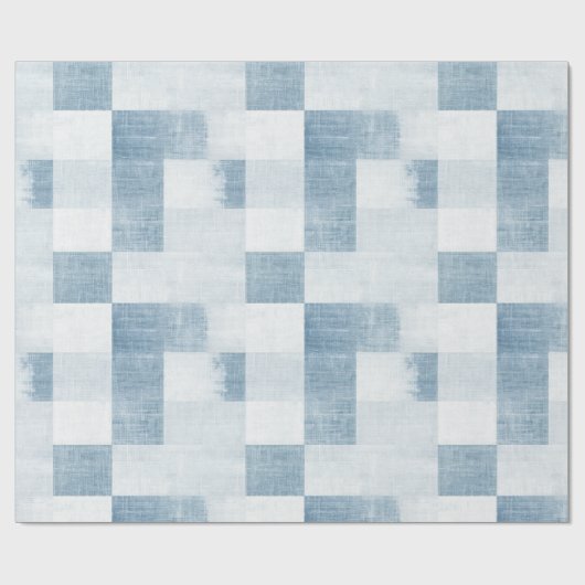 Blauw Wit Denim Jean Verjaardag Cadeaupapier (Vlak)