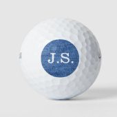Blauw wit denim textuur bekijken Afbeelding aanpas Golfballen (Voorkant)