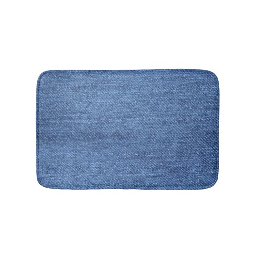 Blauw wit denim textuur Kijk Afbeelding Badmat (Voorkant)