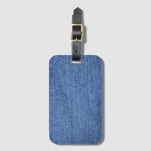 Blauw wit denim textuur Kijk Afbeelding Bagagelabel (Voorkant (verticaal))