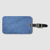 Blauw wit denim textuur Kijk Afbeelding Bagagelabel (Voorkant (horizontaal))