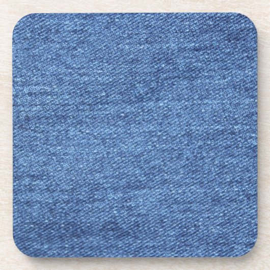 Blauw wit denim textuur Kijk Afbeelding Bier Onderzetter (Voorkant)