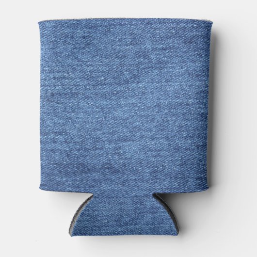 Blauw wit denim textuur Kijk Afbeelding Blikjeskoeler (Voorkant)