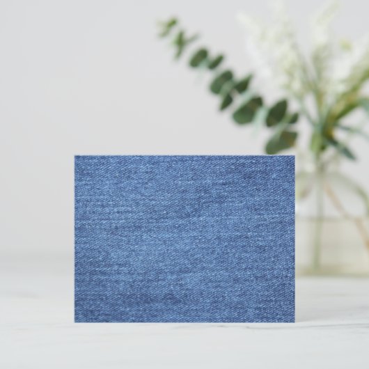 Blauw wit denim textuur Kijk Afbeelding Briefkaart (Staand voorkant)